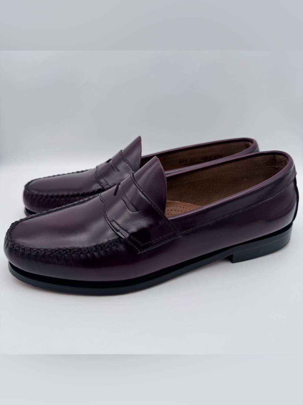 Bass Weejuns Burgundy Leather Penny Loafer Slip-On Dress Shoes Men Size 11.5 EE
